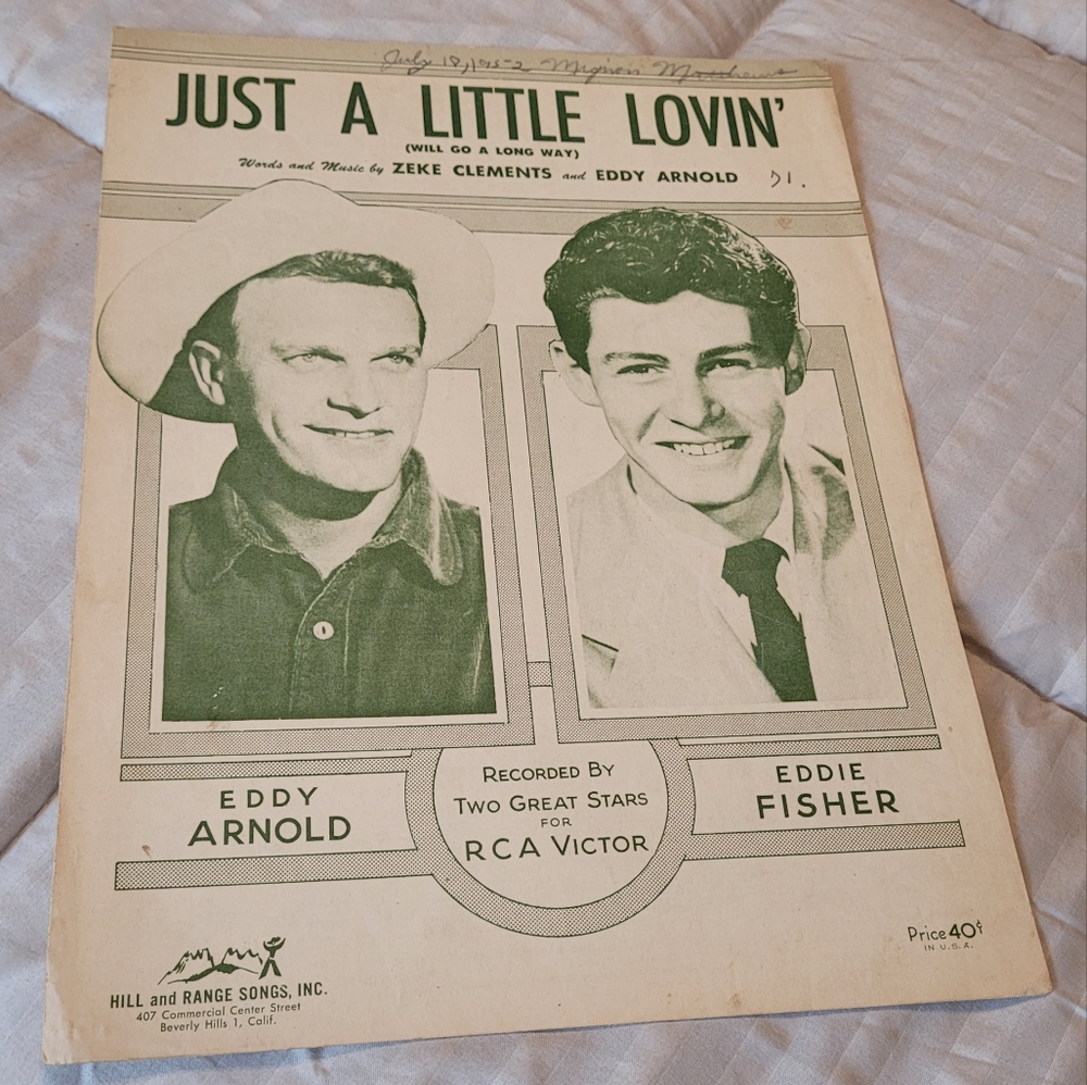 Just a little Lovin vintage Sheet Music